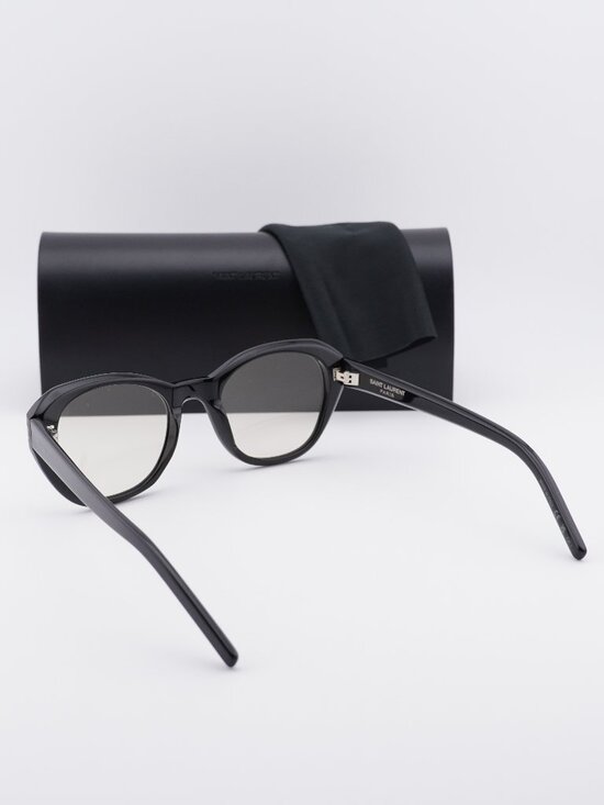 Saint Laurent SL604 001 Square Sunglasses - Black / Yellow